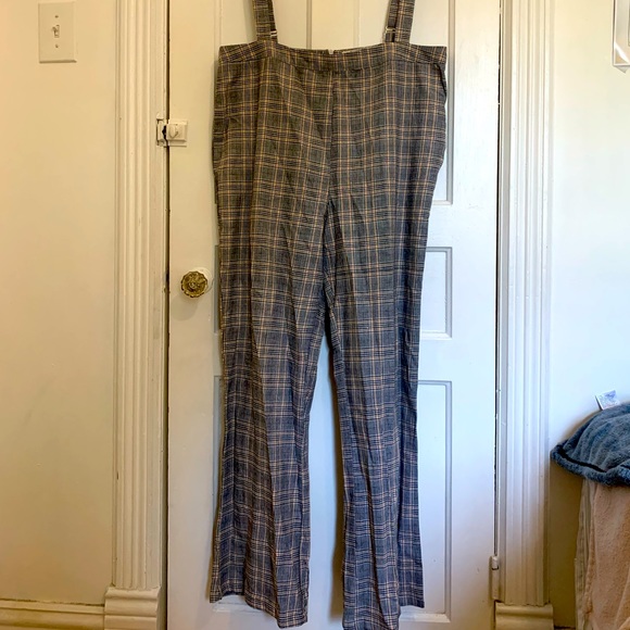 Vintage Plaid Suspender Bell Bottoms - Picture 1 of 6